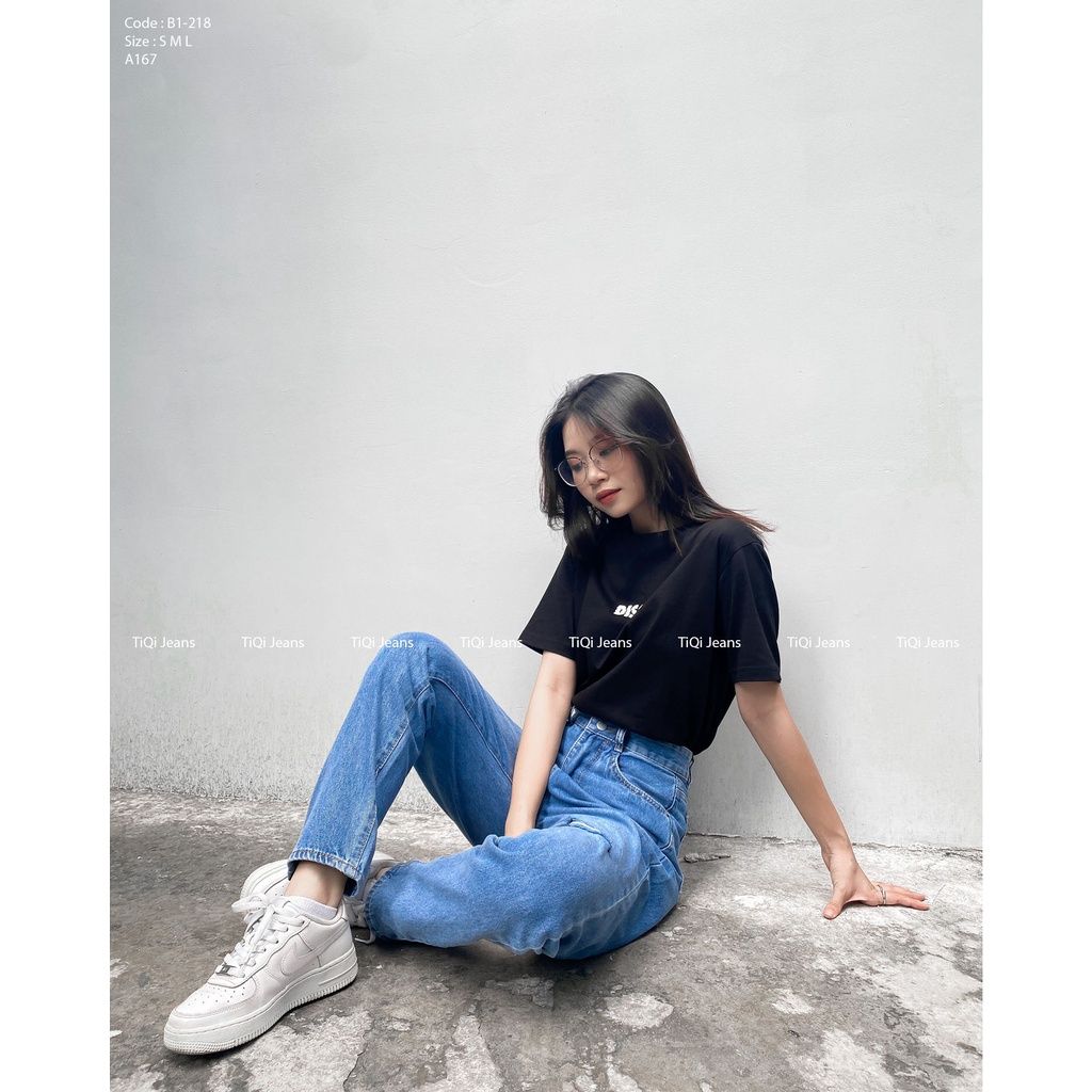  Quần Baggy Jean Nữ Rách Lưng  Tiqi Jeans B1-218 