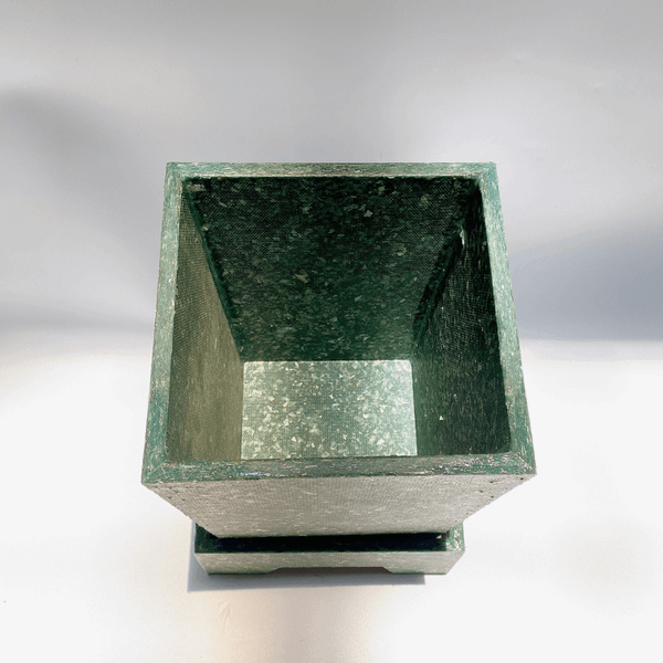 Chậu cây bằng nhựa tái chế (Màu xanh)