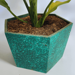Chậu cây bằng nhựa tái chế (Màu xanh)