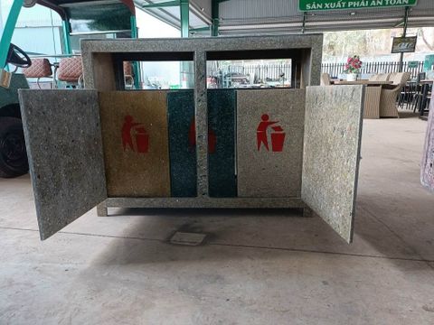thùng rác 3 ngăn từ nhựa tái chế