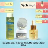  Bộ Tri Mụn ẩn , Mụn đầu đen, Mụn thâm Doctor Care dịu nhẹ dành cho nam nữ da dầu mụn ( Serum 20ml + mặt nạ 50g + toner 200ml ) 