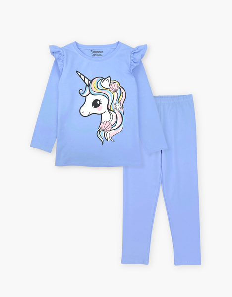  Đồ bộ bé gái mùa thu tay dài Kỳ Lân Unicorn 