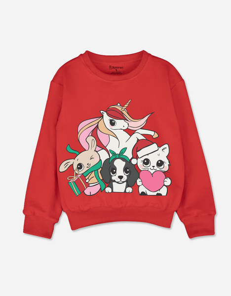  Áo sweater bé gái tay dài Kỳ Lân Unicorn 