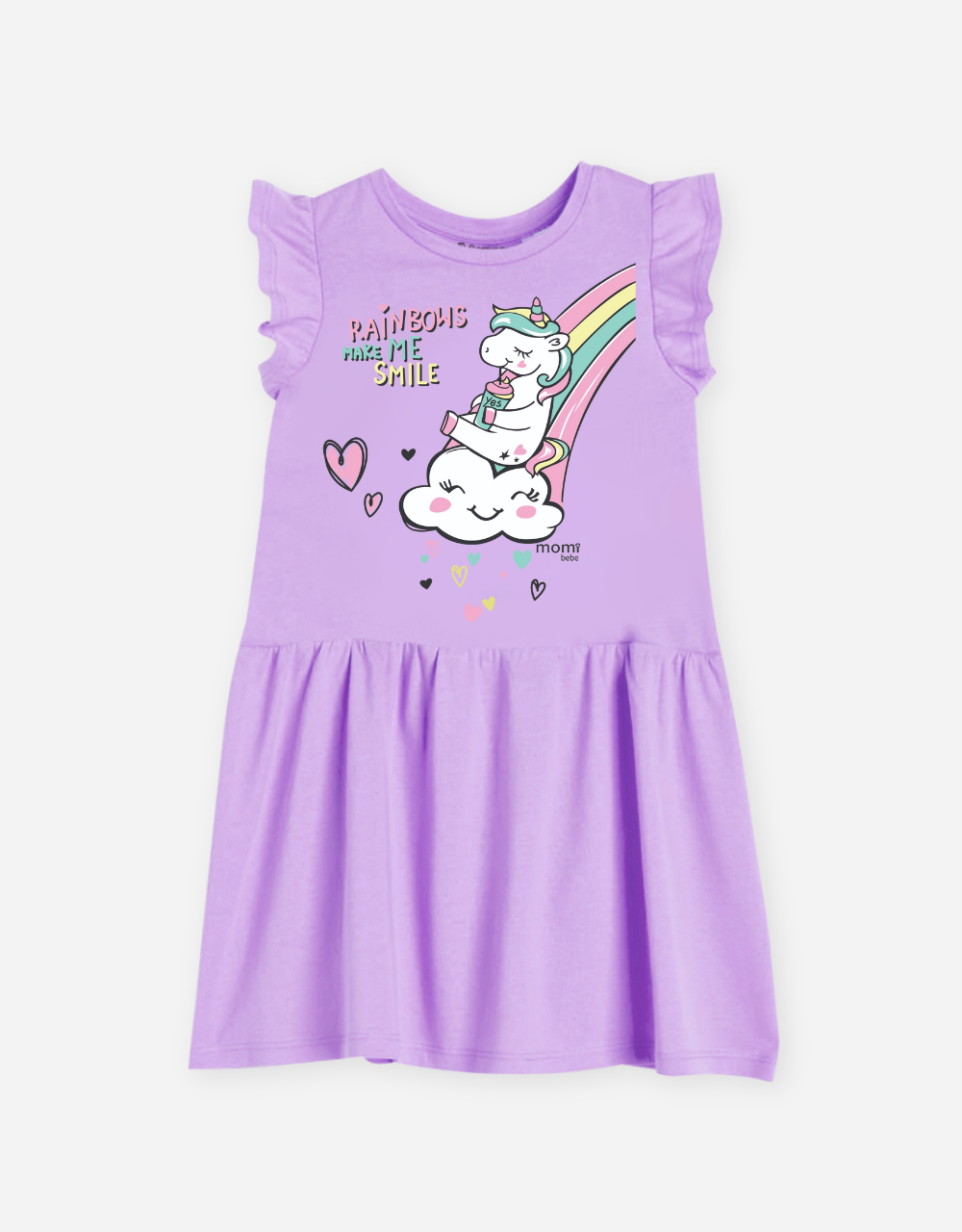  Váy bé gái Kỳ Lân Unicorn tay bèo 