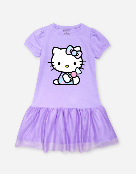  Váy bé gái tay phồng Hello Kitty 