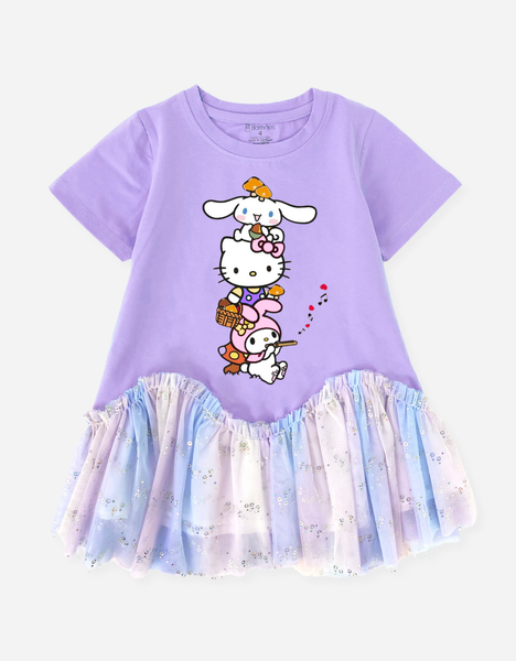  Váy bé gái phối lưới Sanrio 