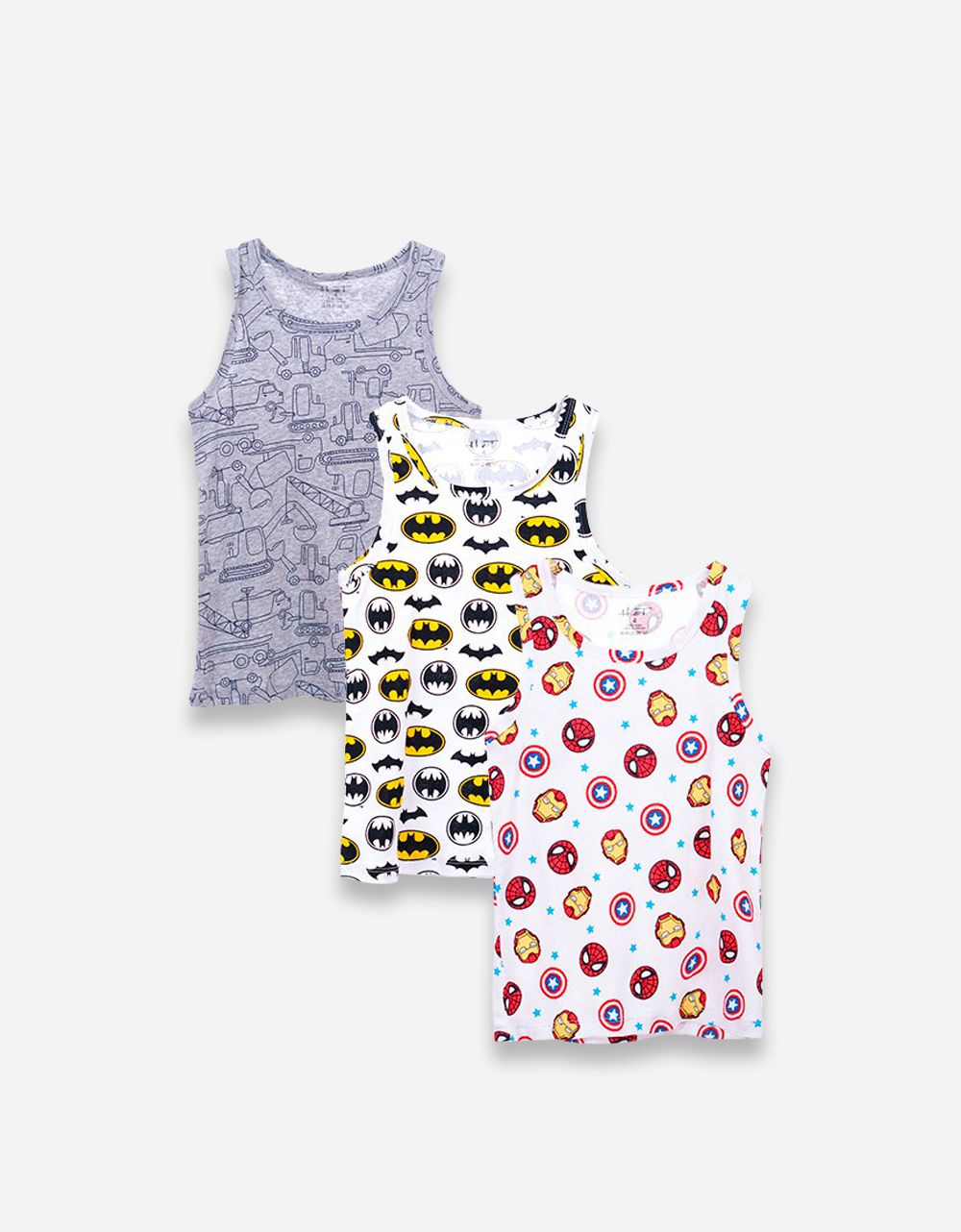  Set 3 áo sát nách bé trai vải cotton 