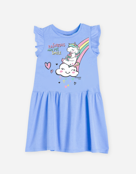  Váy bé gái Kỳ Lân Unicorn tay bèo 