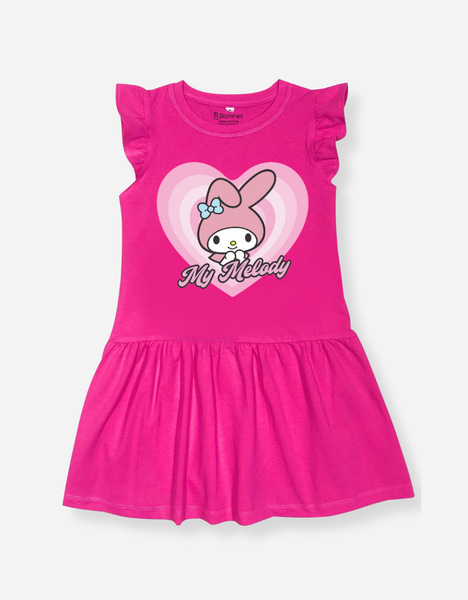  Váy bé gái tay cánh tiên Sanrio, Kuromi, My Melody, Cinnamoroll, Hello Kitty 