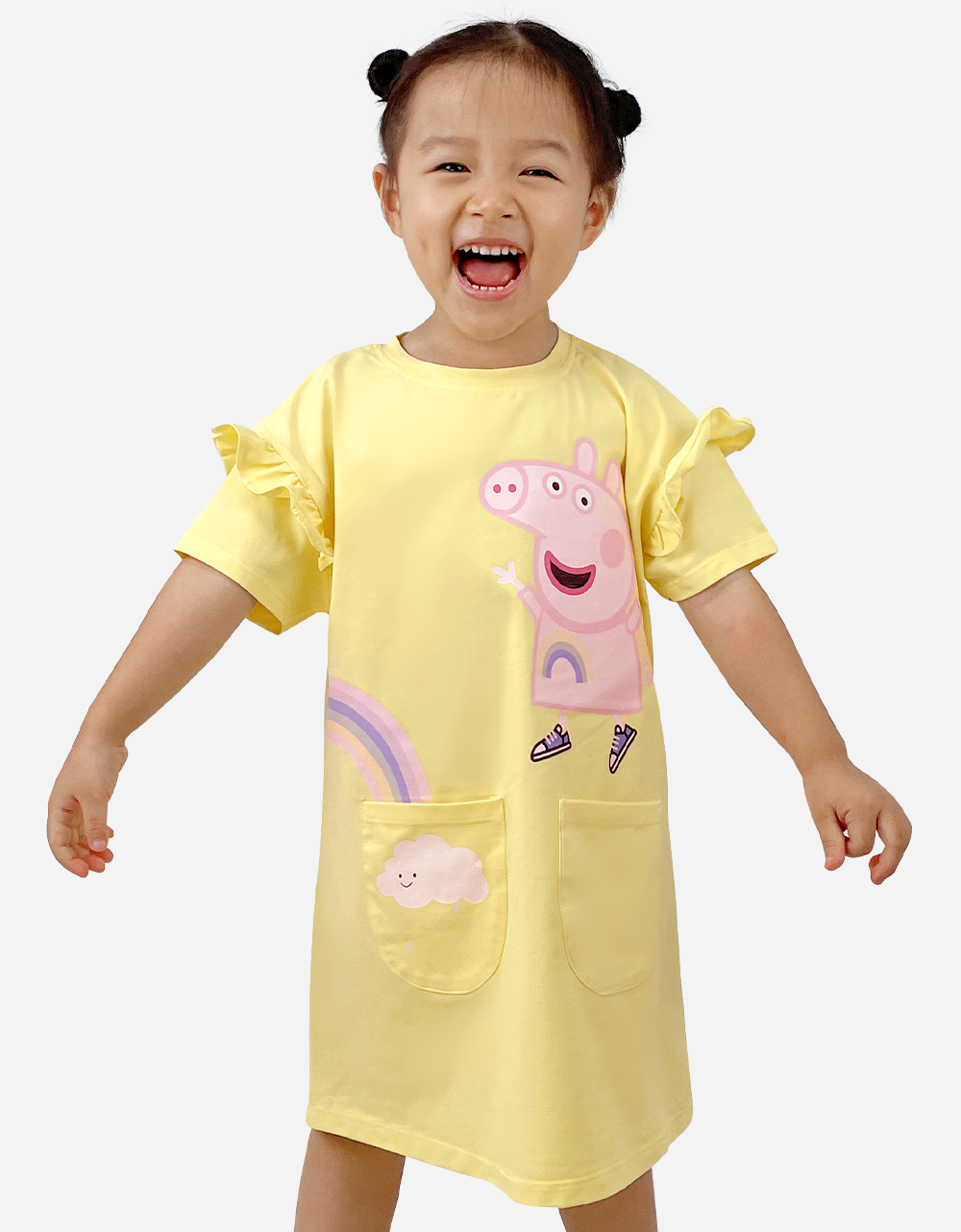  Váy bé gái tay ngắn Peppa Pig dáng suông 