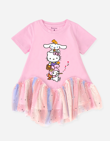  Váy bé gái phối lưới Sanrio 