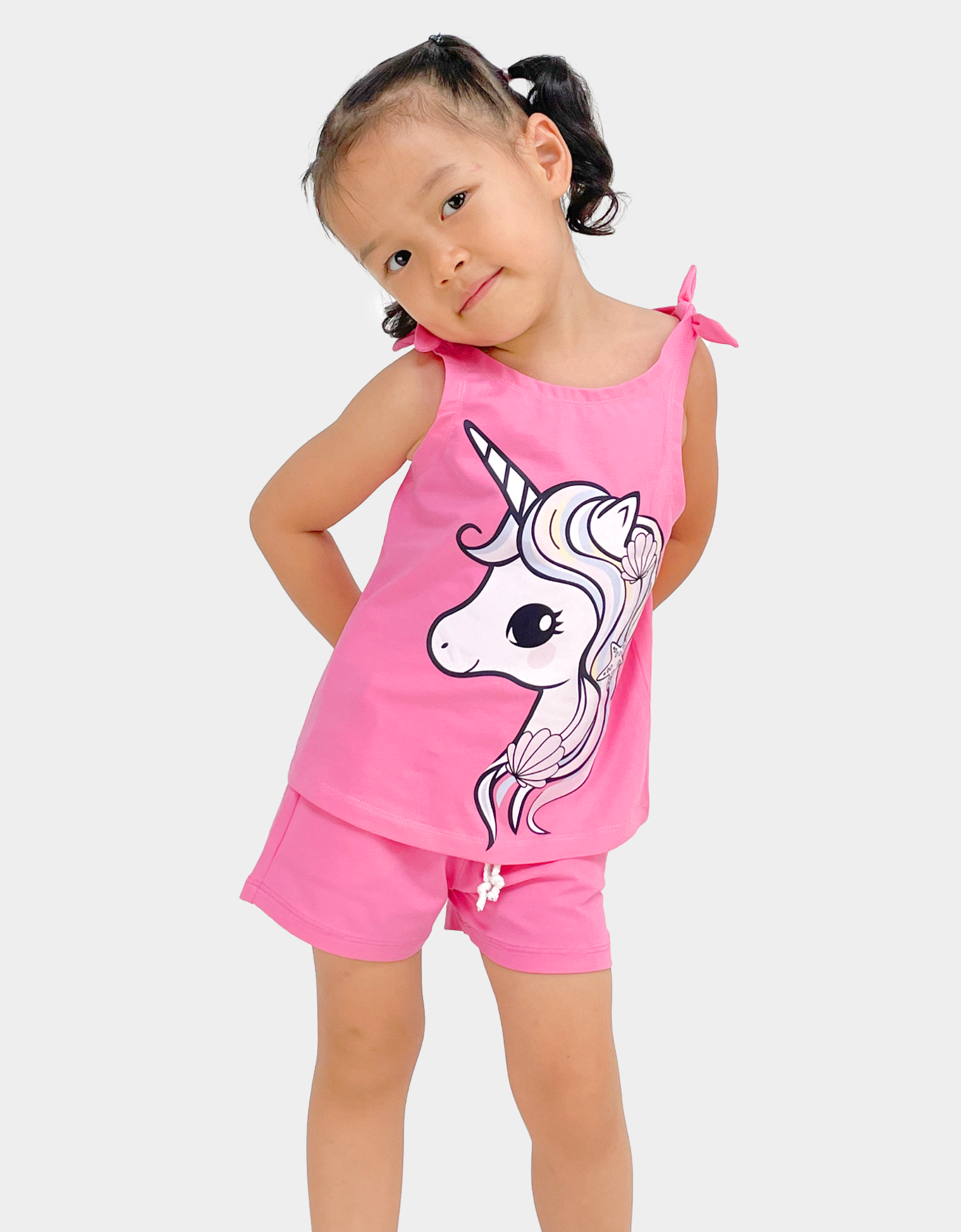  Đồ bộ ngắn nơ vai bé gái Kỳ Lân Unicorn 