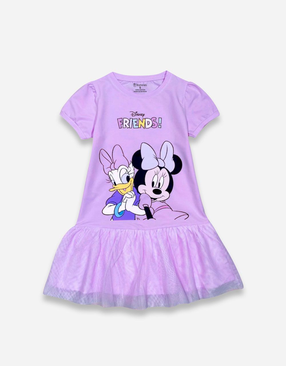  Váy bé gái tay phồng phối lưới Minnie 