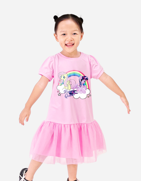  Váy bé gái tay phồng phối lưới My Little Pony 