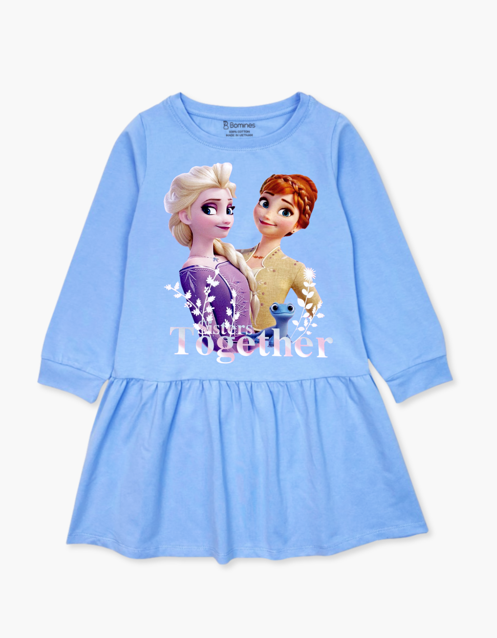  Váy bé gái mùa thu tay dài Elsa Anna 