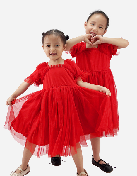 Bộ áo dài cách tân giả váy cho bé - BST tết 2022 Nhiên Kids
