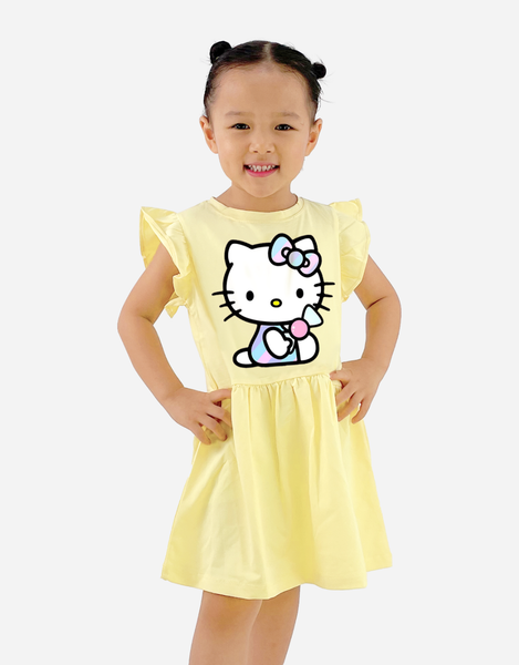  Váy bé gái Hello Kitty tay bèo 