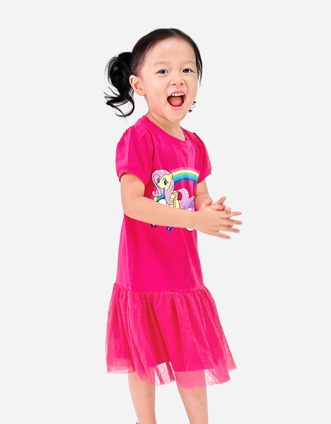  Váy bé gái tay phồng phối lưới My Little Pony 