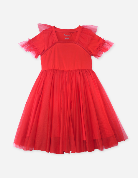  Váy Tết màu đỏ cho bé gái 