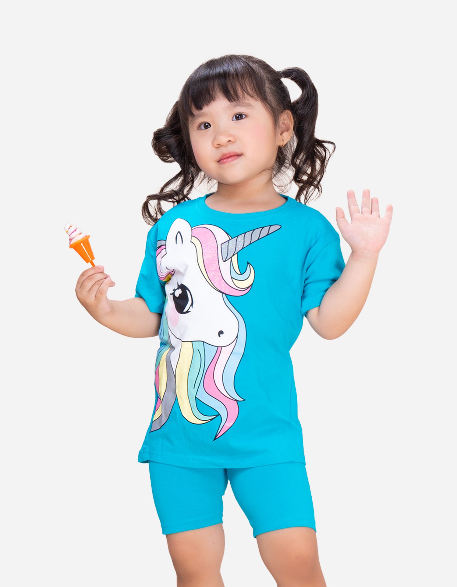  Đồ bộ lửng bé gái Unicorn 