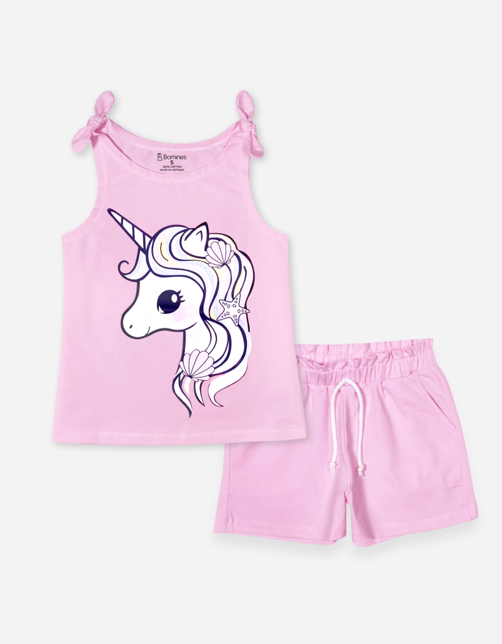  Đồ bộ ngắn nơ vai bé gái Kỳ Lân Unicorn 