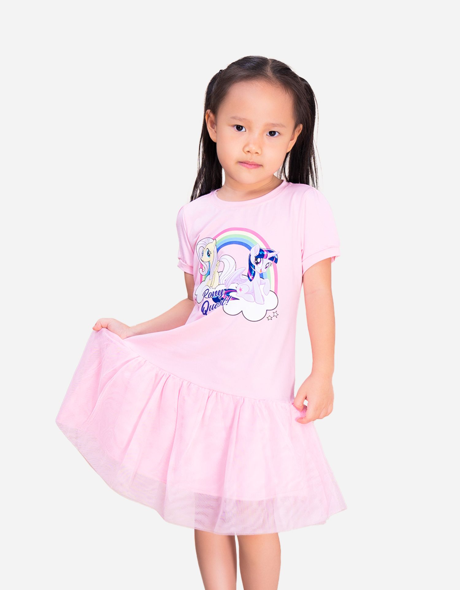  Váy bé gái tay phồng phối lưới My Little Pony 