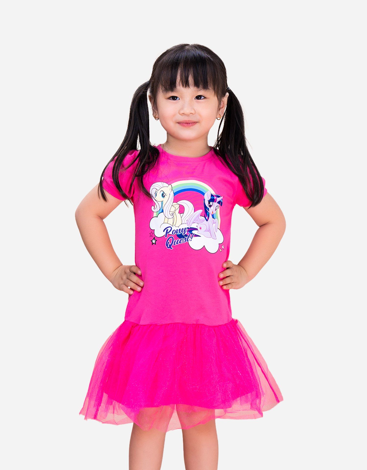  Váy bé gái tay phồng phối lưới My Little Pony 