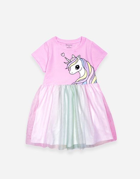  Váy bé gái tay ngắn phối lưới Unicorn 