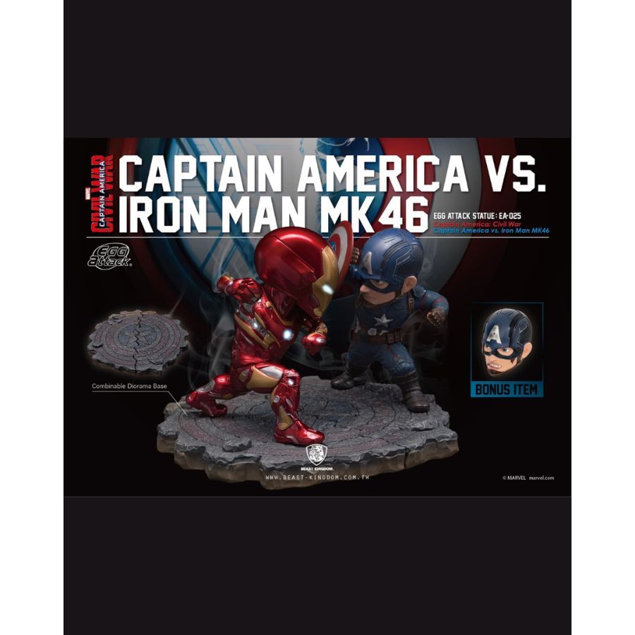  Mô Hình Sưu Tập Civil War Captain America & Iron Man MK46 BEAST KINGDOM EA-025 