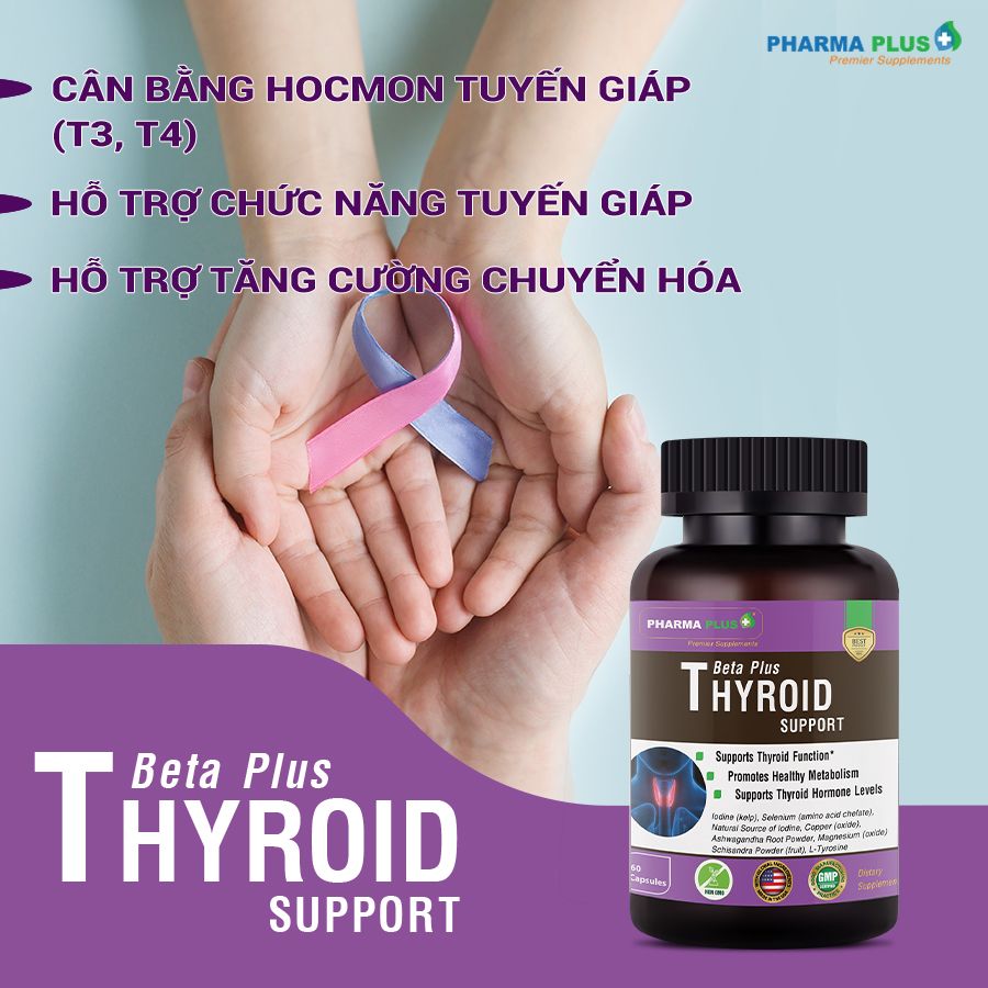  Viên Uống Hỗ Trợ Tuyến Giáp Pharma Plus Beta Plus Thyroid Support - Lọ 60V 