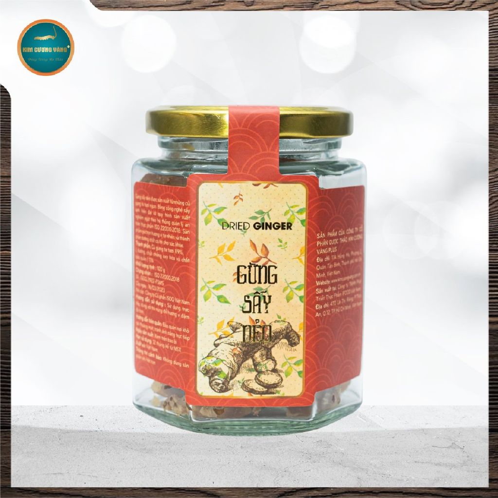 Mứt gừng sấy dẻo Kim Cương Vàng (100g) – Món ăn truyền thống tốt cho sức khỏe