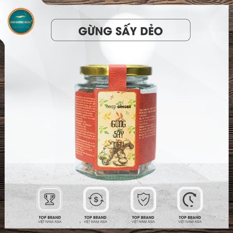 Mứt gừng sấy dẻo Kim Cương Vàng (100g) – Món ăn truyền thống tốt cho sức khỏe