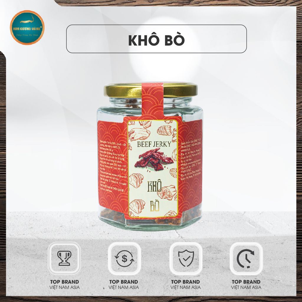 Khô bò Kim Cương Vàng (80g) – Món ăn truyền thống, nhâm nhi khởi chuyện