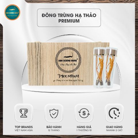 Đông Trùng Hạ Thảo Premium (Hộp 6 lọ x 3 con)