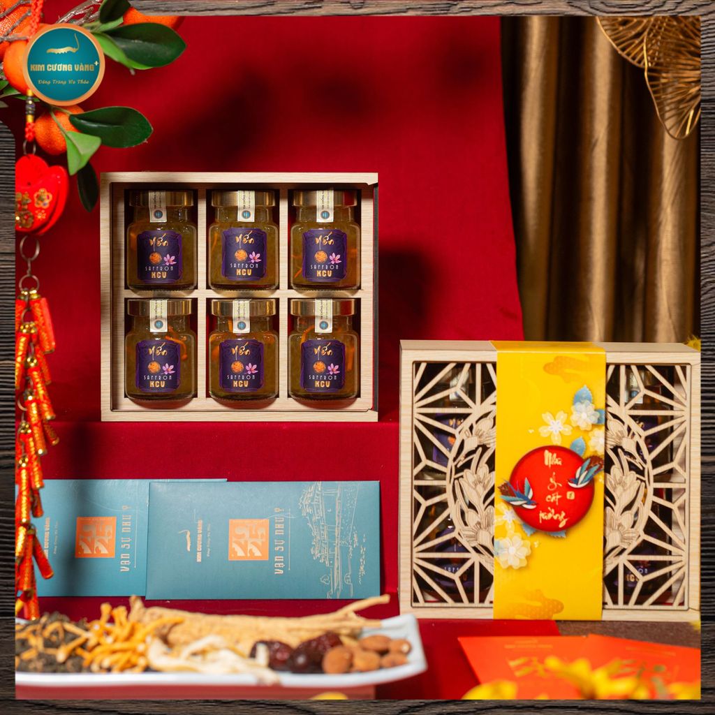 Hộp Yến Saffron Đông Trùng Hạ Thảo (6 Hũ)