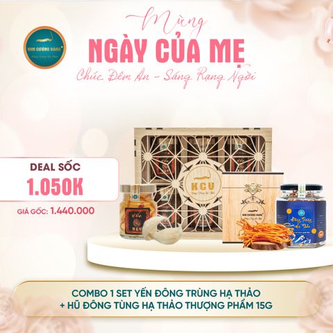 [Combo 1.050k] 1 Hũ Đông Trùng Hạ Thảo Thượng Phẩm 15g + 1 Set Yến Đông Trùng Hạ Thảo