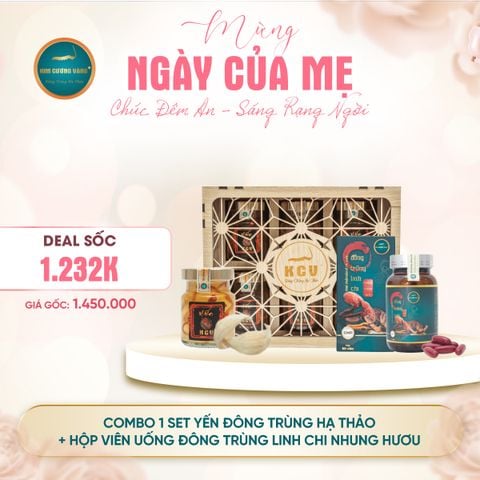 [COMBO GIÁ SỐC] 1 Set Yến Đông Trùng Hạ Thảo + 1 Hộp Viên Uống Đông Trùng Linh Chi Nhung Hươu