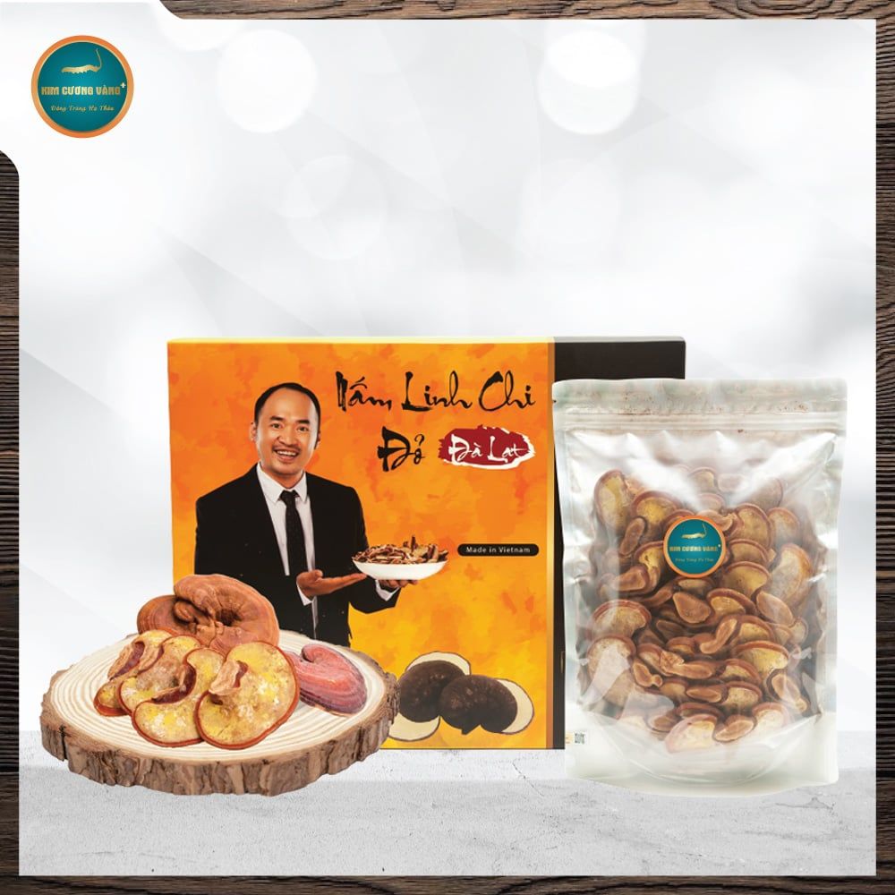 Nấm Linh Chi Đỏ Đà Lạt Nguyên Tai (Hộp 250g)