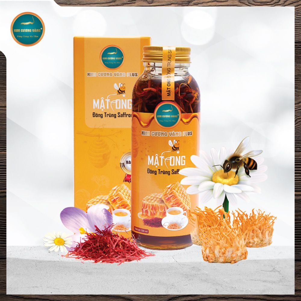 Mật Ong Saffron Đông Trùng Hạ Thảo (Chai 330ml)