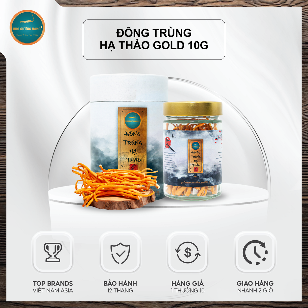 Đông Trùng Hạ Thảo Gold (Hủ Tròn 10g)