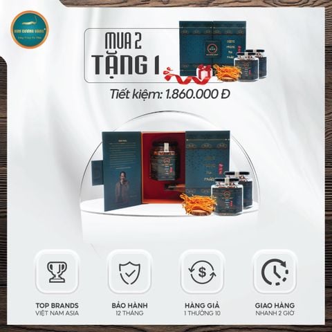 [MUA 2 TẶNG 1] Đông Trùng Hạ Thảo Thượng Phẩm Kim Cương Vàng