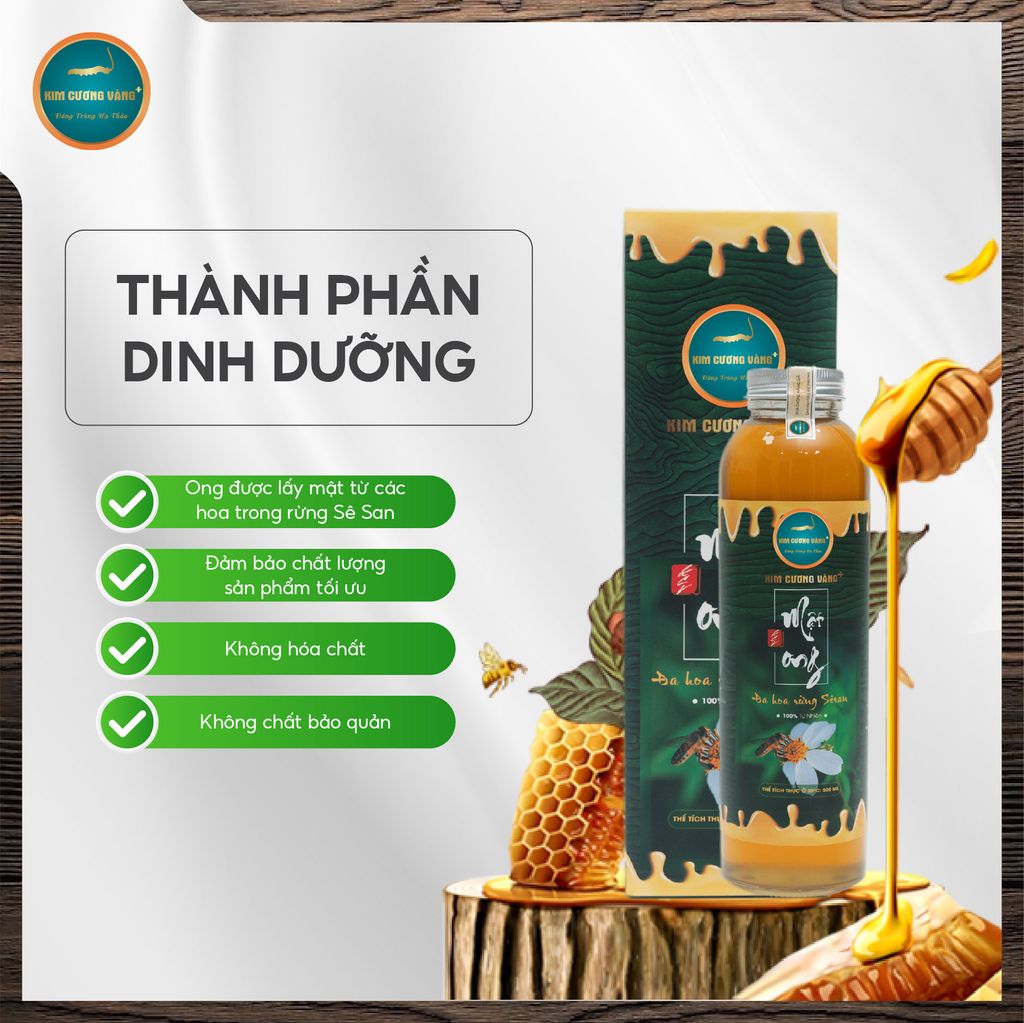 Mật Ong Rừng SêSan Thượng Hạng (Chai 500ml)