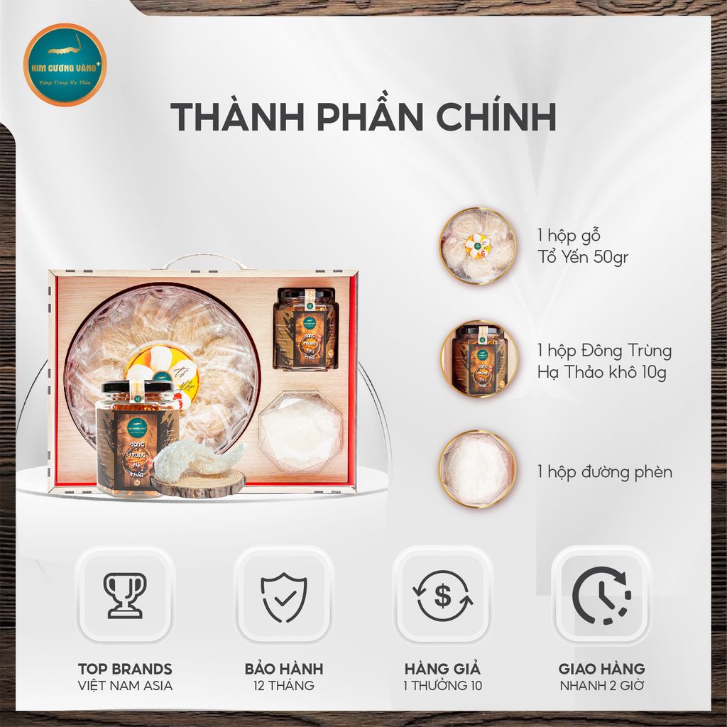 Hộp Tổ Yến Tinh Chế 100g + ĐTHT 10g