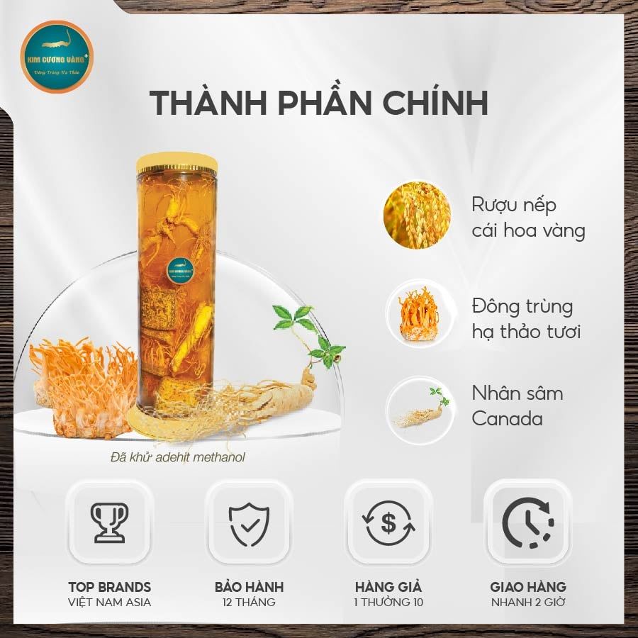 Rượu Nhân Sâm Đông Trùng Hạ Thảo (Bình 10 Lít)