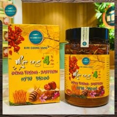 Mật Ong 4 Vị Đông Trùng Saffron Kỷ Tử  Táo Đỏ (Hộp 380ml)