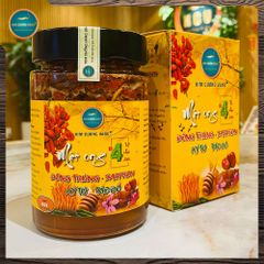 Mật Ong 4 Vị Đông Trùng Saffron Kỷ Tử  Táo Đỏ (Hộp 380ml)