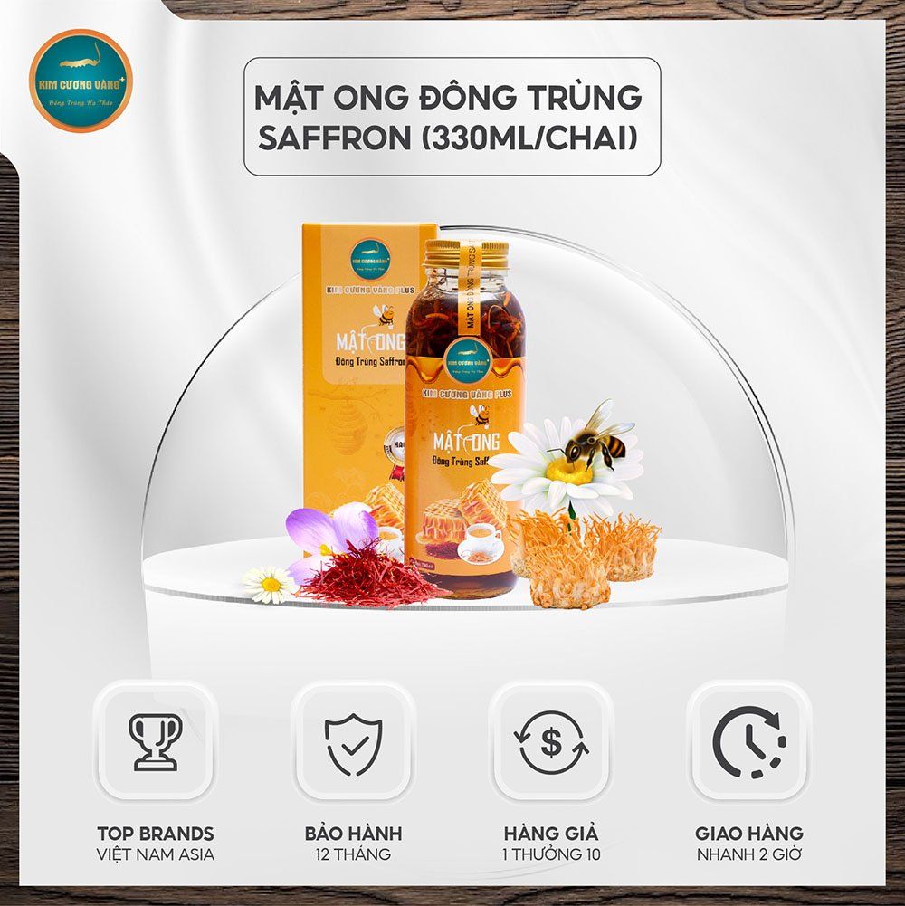 Mật Ong Saffron Đông Trùng Hạ Thảo (Chai 330ml)