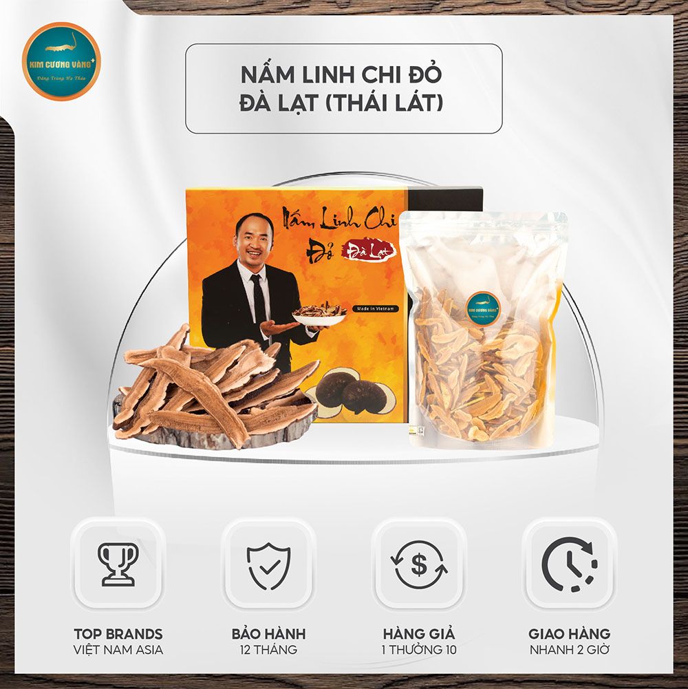 Nấm Linh Chi Non Đà Lạt Cắt Lát (Hộp 250g)