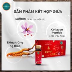 Collagen Royal Saffron Đông Trùng Hạ Thảo Kim Cương Vàng (Hộp 10 lọ 50ml)