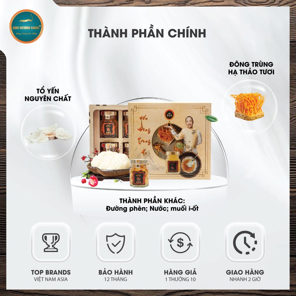 Yến Sào Đông Trùng Hạ Thảo - Hộp Giấy (6 Hủ)